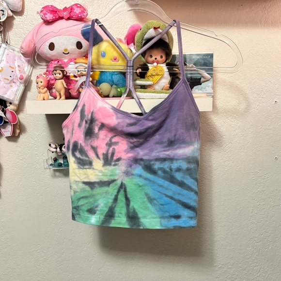 VS PINK Tie Dye Cropped Tank Top Sz Small - Picture 1 of 6